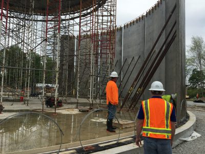 4 - Precast concrete panels for the tank were fabricated offsite to accelerate project schedule